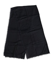 Dolce & Gabbana Black Viscose Fringes Neck Warmer Scarf