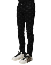 Dolce & Gabbana Black Cotton DG Logo Skinny Men Denim Jeans