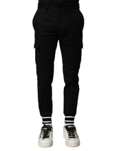Dolce & Gabbana Black Cotton Cargo Joggers Men Pants
