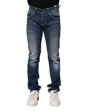 Dondup Blue Washed Skinny Fit Casual Men Denim Jeans