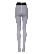 Dolce & Gabbana Gray Nylon DG Logo Mid Waisted Leggings Pants