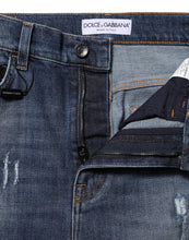 Dolce & Gabbana Blue Washed Cotton High Waisted Denim Jeans