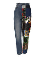 Dolce & Gabbana Blue AMBER Patchwork High Waist Denim Jeans