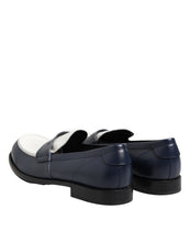 Dolce & Gabbana Black White Leather Slip On Loafers Men Dress Shoes
