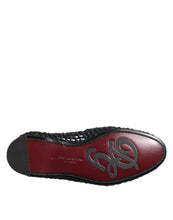 Dolce & Gabbana Black Woven Leather Slip On Loafers Men Shoes