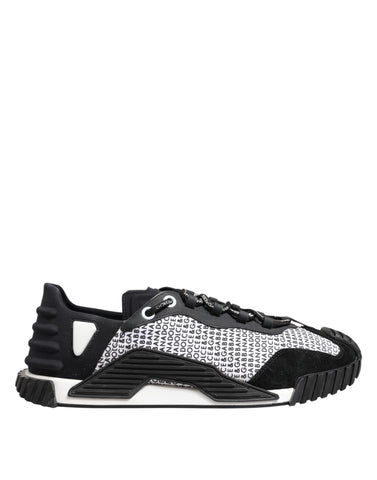 Dolce & Gabbana Black Logo Lace Up Low Top NS1 Sneakers Shoes