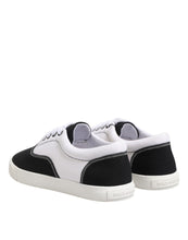 Dolce & Gabbana Black Cotton Canvas Lace Up Men Sneakers Shoes
