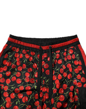 Dolce & Gabbana Black Red Cherry Print Men Sweatpants Pants