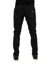 Dolce & Gabbana Black Cotton Logo Plaque Denim Jeans