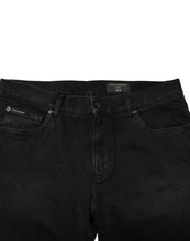 Dolce & Gabbana Black Cotton Logo Plaque Denim Jeans