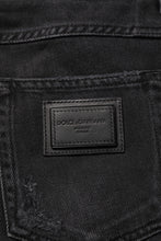 Dolce & Gabbana Black Cotton Logo Plaque Skinny Denim Jeans