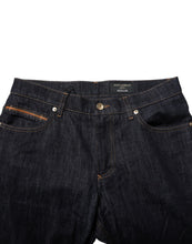 Dolce & Gabbana Dark Blue Cotton Logo Plaque Men Denim Jeans