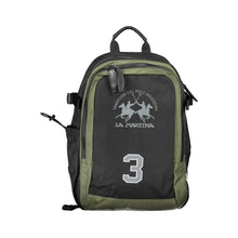 La Martina Black Polyester Backpack