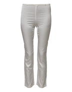 Dolce & Gabbana Ivory Silk Tapered High Waist Pants