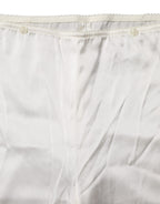 Dolce & Gabbana Ivory Silk Tapered High Waist Pants