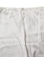 Dolce & Gabbana Ivory Silk Tapered High Waist Pants