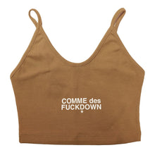 Comme Des Fuckdown Brown Cotton Women Crop Top