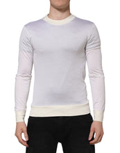 Dolce & Gabbana White Silk Crew Neck Long Sleeves T-shirt