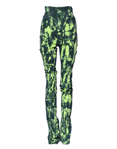 Dolce & Gabbana Green Color Splash High Waist Denim Jeans