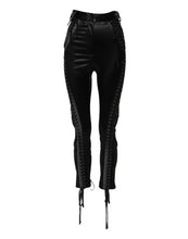 Dolce & Gabbana Black Lace Details High Waist Skinny Pants
