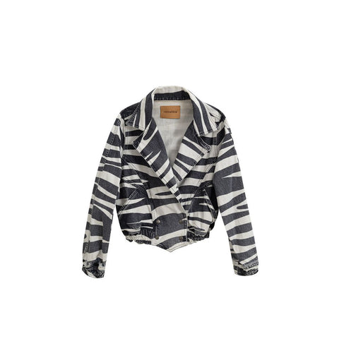 Retrofête Black And White Cotton Blazer