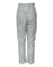 Dolce & Gabbana Mint Green Cotton Floral Lace Trousers Pants