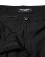 Dolce & Gabbana Black STAFF Mid Waist Tapered Pants