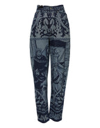 Dolce & Gabbana Blue Graphic Print Tapered Denim Jeans