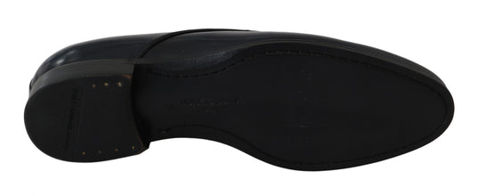 Blue Leather Dress Derby Formal Mens Shoes Dolce & Gabbana