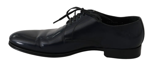 Blue Leather Dress Derby Formal Mens Shoes Dolce & Gabbana