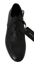 Blue Leather Polished Dress Derby Shoes Dolce & Gabbana
