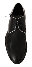 Black Leather White Line Dress Derby Shoes Dolce & Gabbana