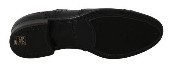 Dark Blue Leather Wingtip Oxford Dress Shoes Dolce & Gabbana