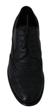 Dark Blue Leather Wingtip Oxford Dress Shoes Dolce & Gabbana