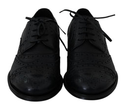 Blue Leather Wingtip Oxford Dress  Shoes Dolce & Gabbana