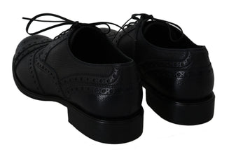 Blue Leather Wingtip Oxford Dress  Shoes Dolce & Gabbana