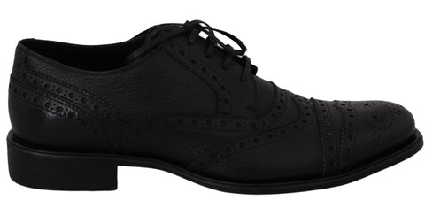 Blue Leather Wingtip Oxford Dress  Shoes Dolce & Gabbana