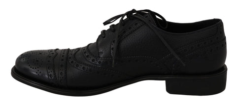 Blue Leather Wingtip Oxford Dress  Shoes Dolce & Gabbana