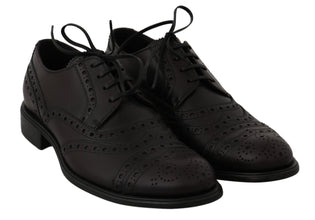 Black Leather Wingtip Oxford Dress  Shoes Dolce & Gabbana