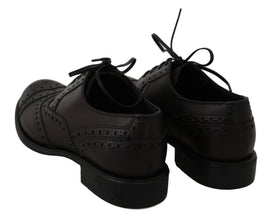 Black Leather Wingtip Oxford Dress  Shoes Dolce & Gabbana