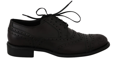 Black Leather Wingtip Oxford Dress  Shoes Dolce & Gabbana