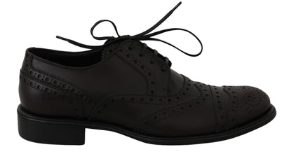 Black Leather Wingtip Oxford Dress  Shoes Dolce & Gabbana