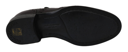 Black Leather Wingtip Oxford Dress  Shoes Dolce & Gabbana