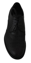 Black Leather Wingtip Oxford Dress  Shoes Dolce & Gabbana