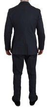 Two Piece 3 Button Cotton Blue Solid Suit Romeo Gigli