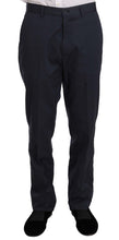 Two Piece 3 Button Cotton Blue Solid Suit Romeo Gigli