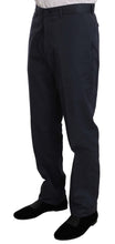 Two Piece 3 Button Cotton Blue Solid Suit Romeo Gigli