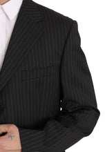 Black Striped Two Piece 3 Button 100% Wool Suit Z ZEGNA