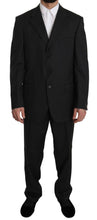 Black Striped Two Piece 3 Button 100% Wool Suit Z ZEGNA