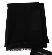 Brown Virgin Wool Striped Pattern Wrap Scarf Dolce & Gabbana